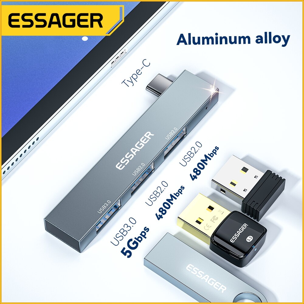 Multi Port Usb Hub - Essager 3-in-1 USB C HUB High