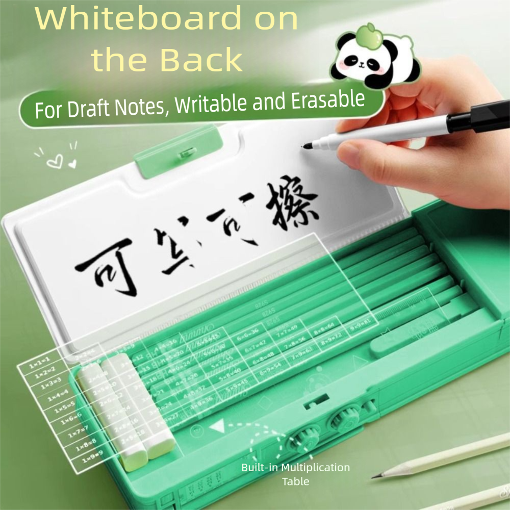 Office Tech - Multifunctional Panda Pencil Case Double Layer