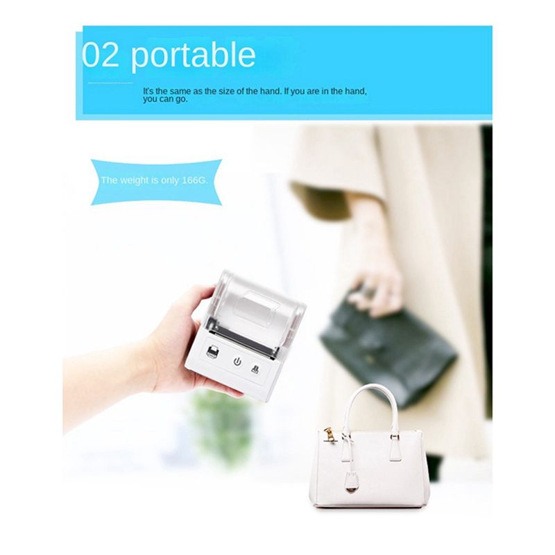 Receipt Printer Thermal - AS62 Wireless Mini Thermal Printer Portable