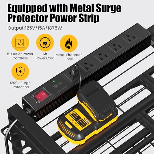 4-Tier Metal Wall-Mounted Tool - Surge Protector Rack avaliação e preço