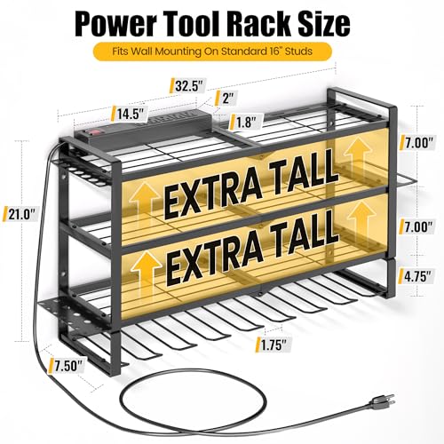 4-Tier Metal Wall-Mounted Tool - Surge Protector Rack avaliação e preço