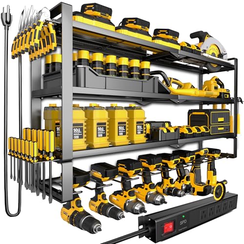 4-Tier Metal Wall-Mounted Tool - Surge Protector Rack avaliação e preço