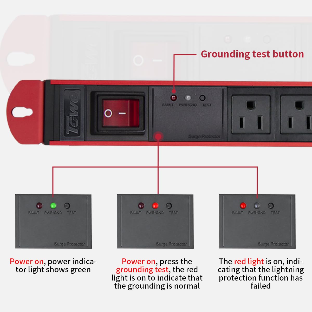 OWE Heavy Duty 7 Outlet Metal  - Surge Protector Rack avaliação e preço