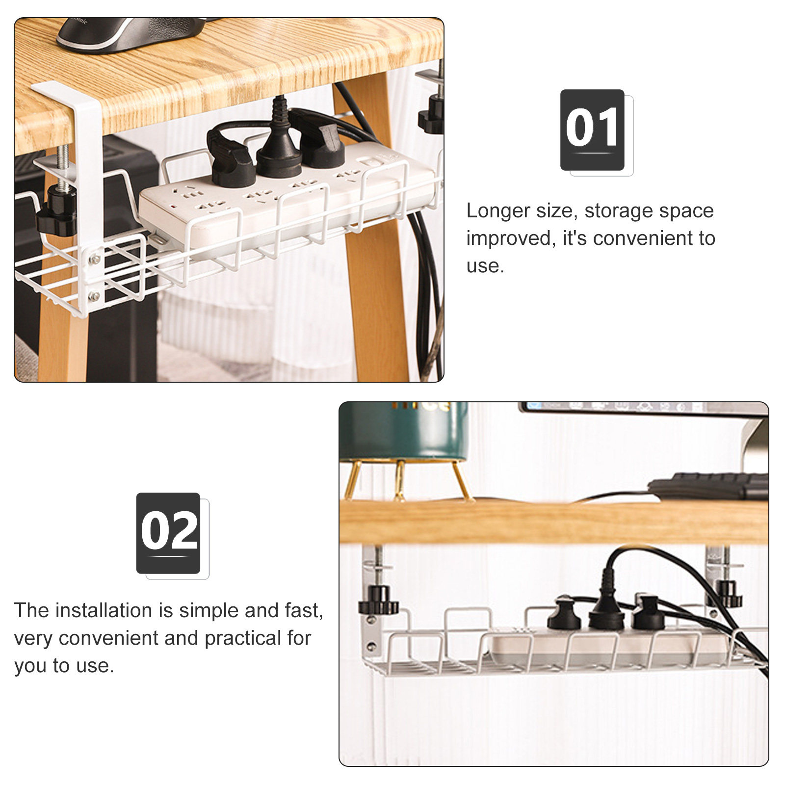 Under Desk Wire Storage Rack H - Surge Protector Rack avaliação e preço