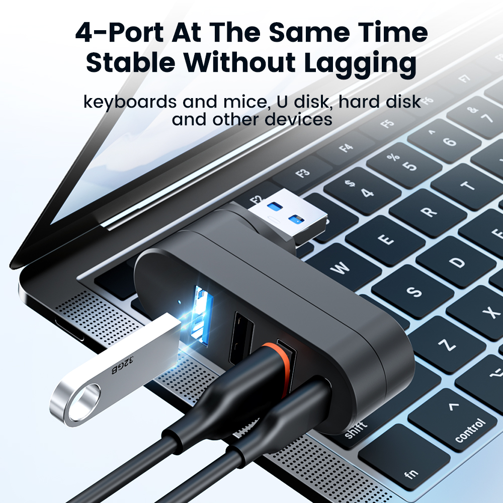 4 In 1 USB 3.0 Hub 180 Degree  - Multi Port Usb Hub avaliação e preço