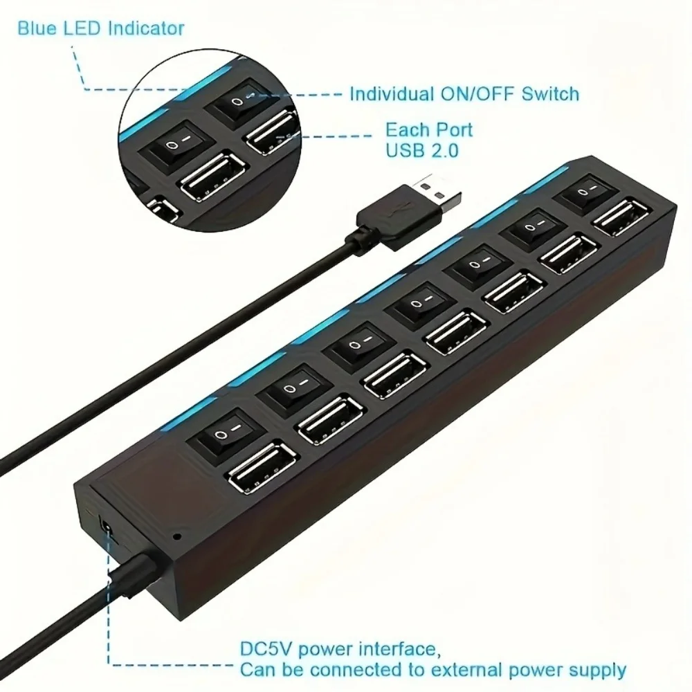 4/7 Port USB 2.0 Hub High Spee - Multi Port Usb Hub avaliação e preço