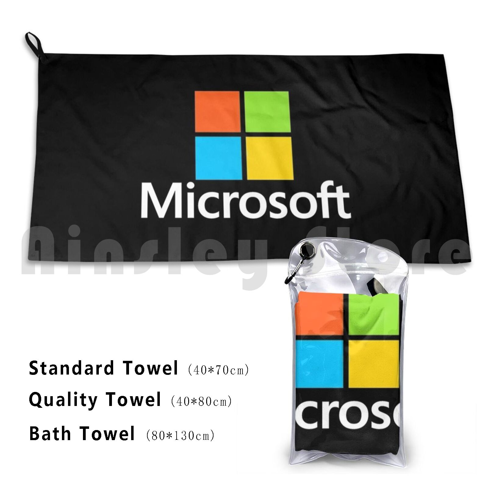 Microsoft Type Bath Towel Beac - Office Tech Logo avaliação e preço