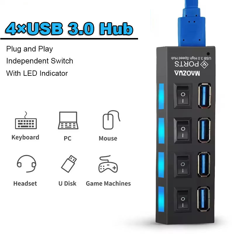 High Speed 4 Ports USB HUB 4×U - Multi Port Usb Hub avaliação e preço