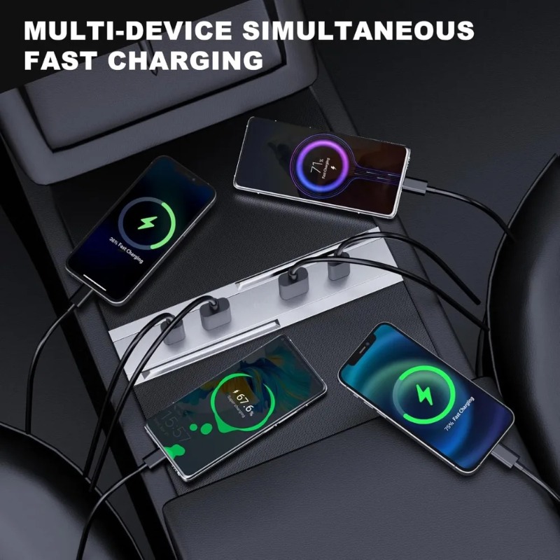 Center Console Car Adapter Mul - Multi Port Usb Hub avaliação e preço