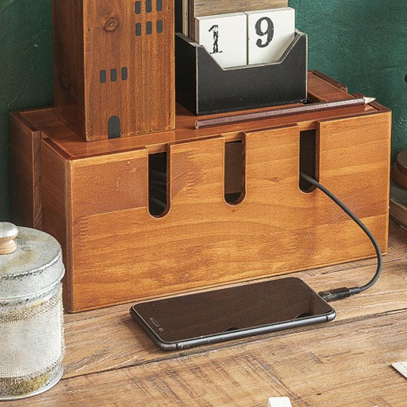 Wood Cable Organizer Box for E - Surge Protector Rack avaliação e preço