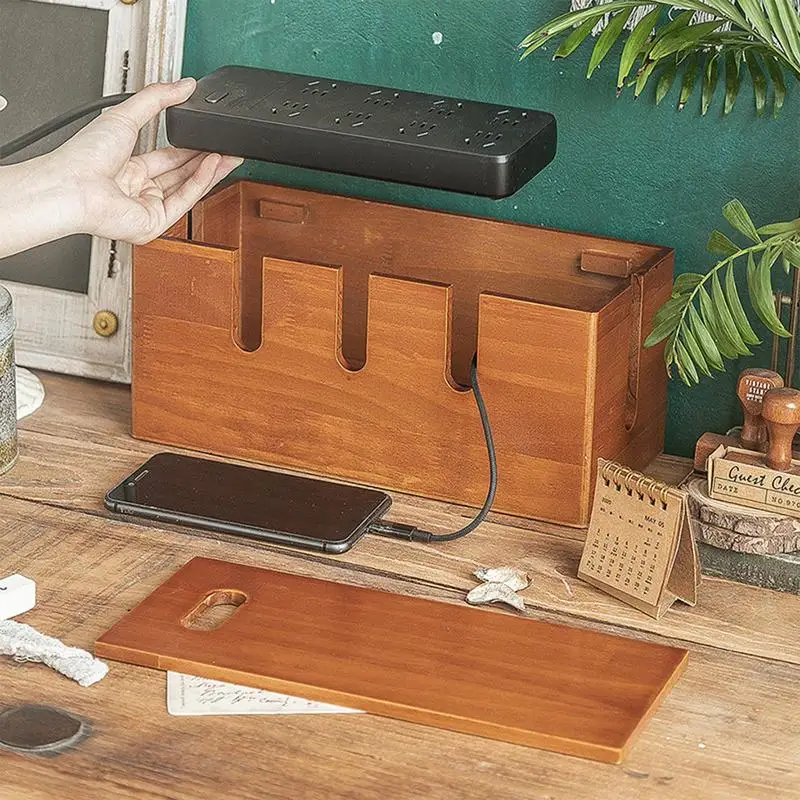 Wood Cable Organizer Box for E - Surge Protector Rack avaliação e preço