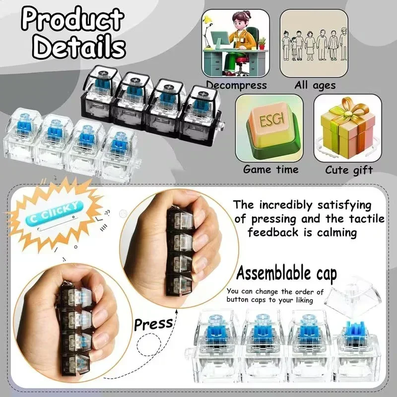 1pcs LED Keyboard Keycap Stres - Office Tech avaliação e preço