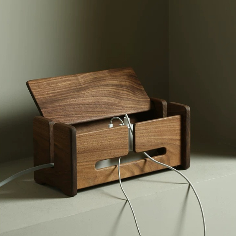 Black Walnut Flip Cover Cable  - Surge Protector Rack avaliação e preço