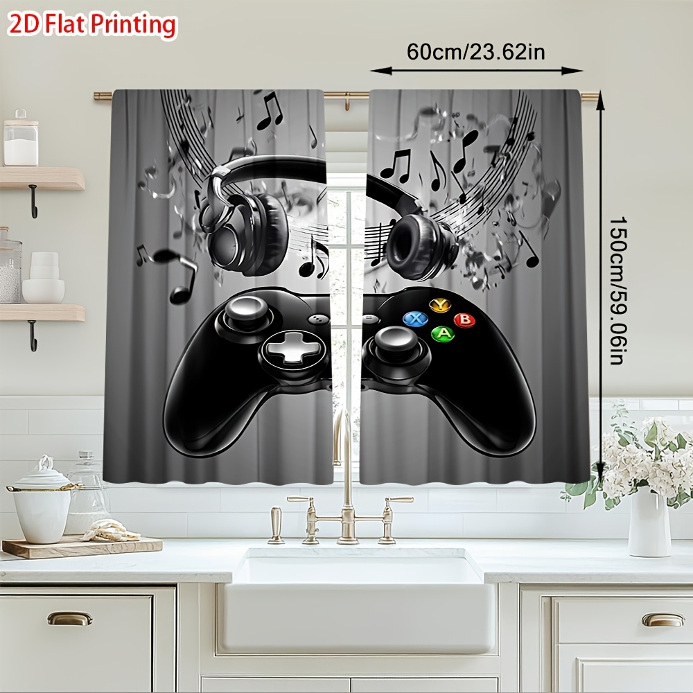 2pcs Game Controller Curtains  - Office Print Tech avaliação e preço