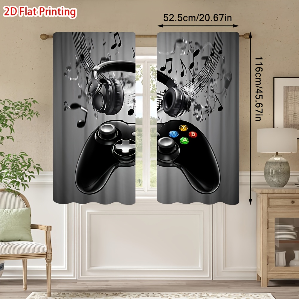 2pcs Game Controller Curtains  - Office Print Tech avaliação e preço