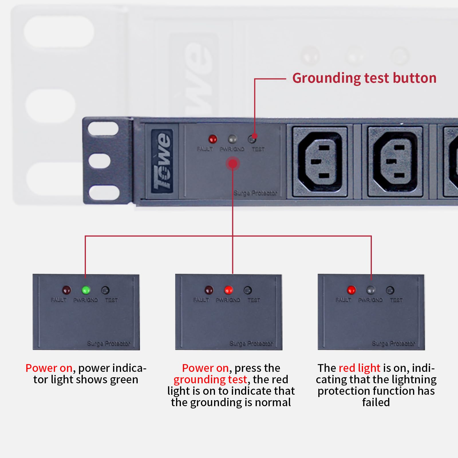 TOWE 8 Outlet IEC C13 Metal PD - Surge Protector Rack avaliação e preço