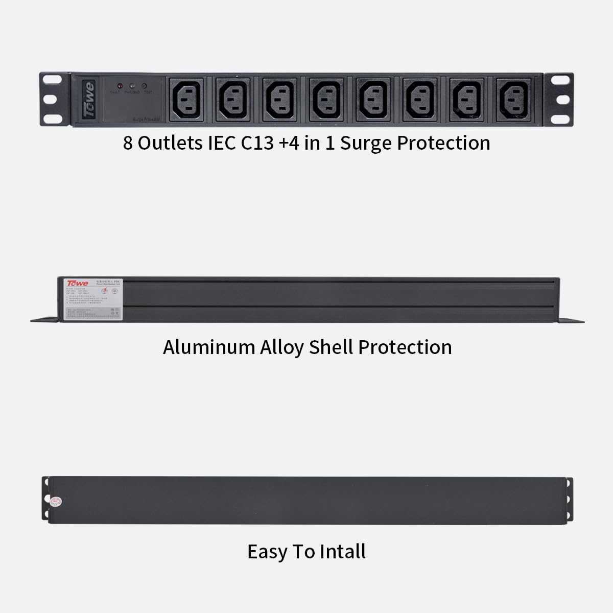 TOWE 8 Outlet IEC C13 Metal PD - Surge Protector Rack avaliação e preço